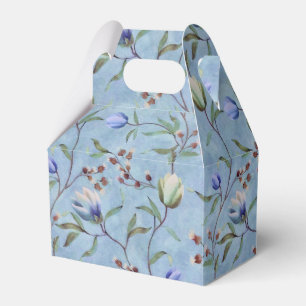 Caja Para Regalos Patrón de anémones de tulipanes azules y blancos