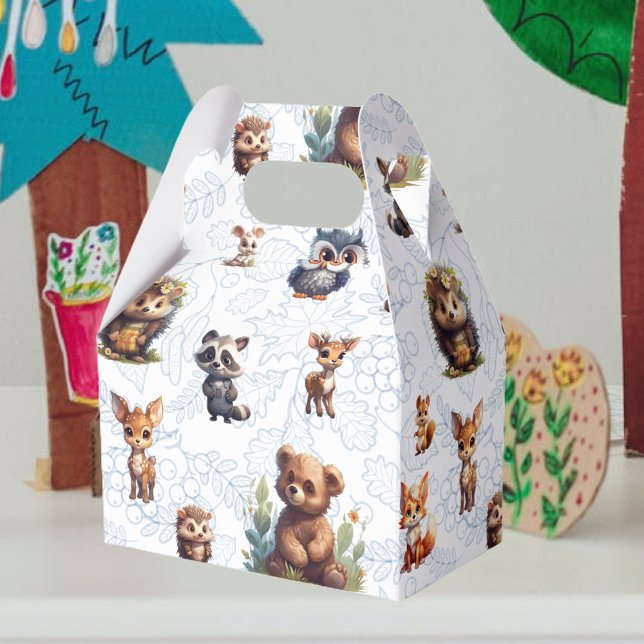Caja Para Regalos Patrón de animales de bosque para niños pequeños (Subido por el creador)