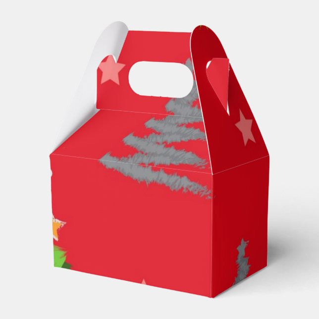 Caja Para Regalos patrón de árbol de Navidad (Front Side)