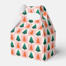 Patrón de árbol de Navidad alegre acuarela rojo ve
