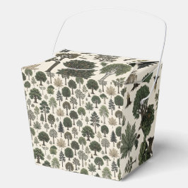 Caja Para Regalos Patrón de Árboles