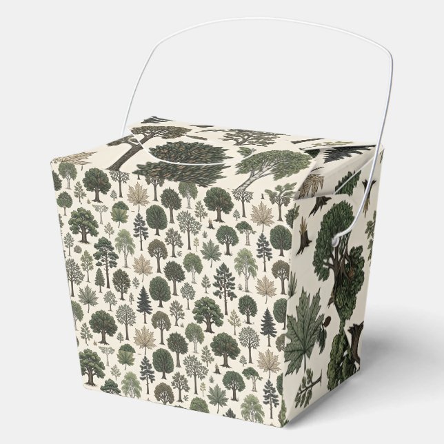 Caja Para Regalos Patrón de Árboles (Anverso)