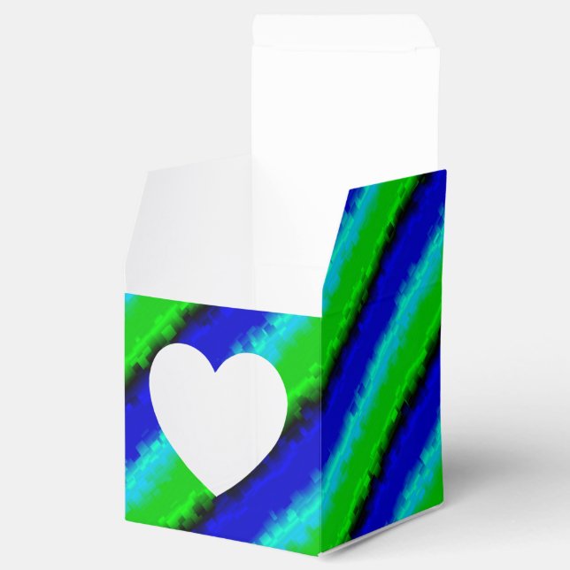 Caja Para Regalos Patrón de arco iris 3D abstracto de azul verde (Abierto)