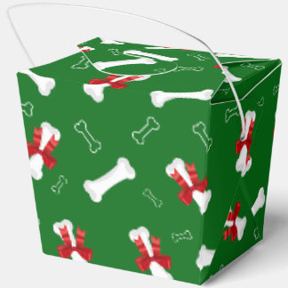 Caja Para Regalos Patrón de arco rojo óseo de perro blanco