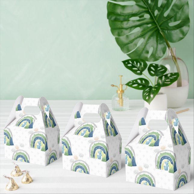 Caja Para Regalos Patrón de Arcoíris en Acuarela (Múltiple)