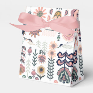 Caja Para Regalos Patrón de arte folclórico botánico sin foco