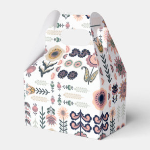 Caja Para Regalos Patrón de arte folclórico botánico sin foco
