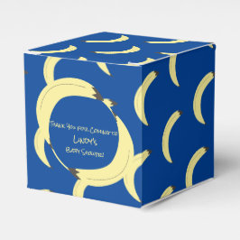 Caja Para Regalos Patrón de baby shower azul de racimo de plátano li