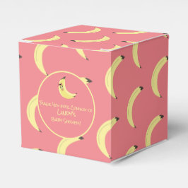 Caja Para Regalos Patrón de Baby Shower de Niña con Racimo de Plátan