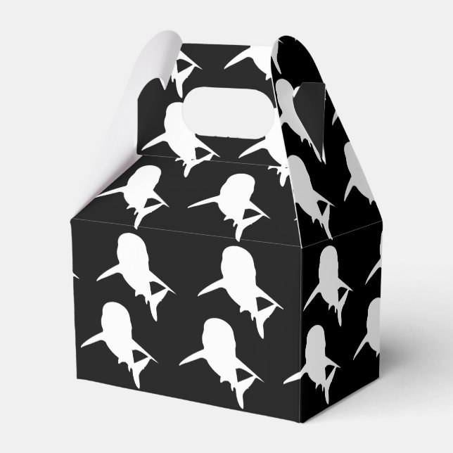 Caja Para Regalos Patrón de ballena de tiburón de la Sombra negra y  (Front Side)