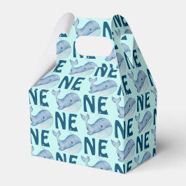 Caja Para Regalos Patrón de ballenas acuáticas de un primer cumpleañ