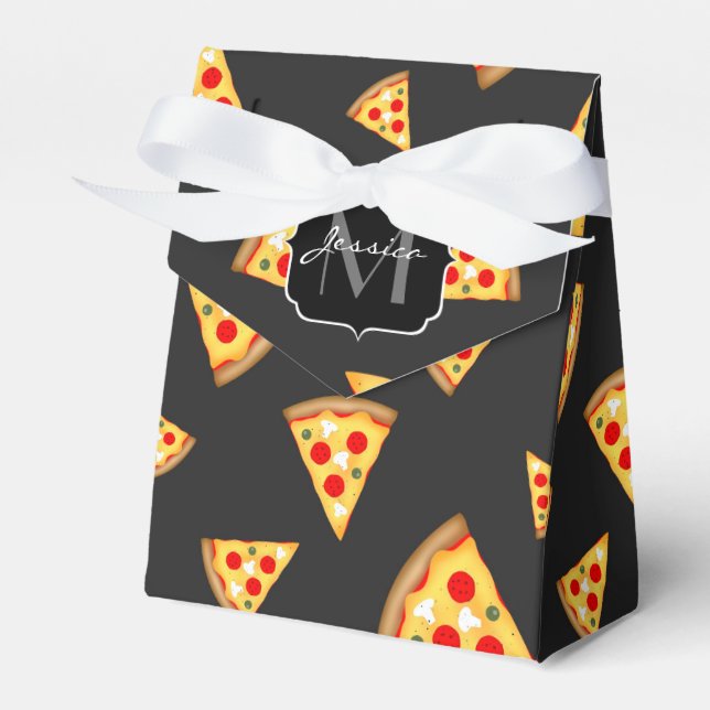 Caja Para Regalos Patrón de barras de pizzas Guay y divertidas Monog (Front Side)