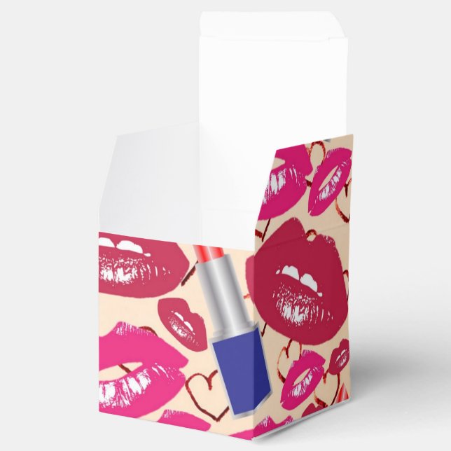 Caja Para Regalos Patrón de besos de lápiz labial (Abierto)