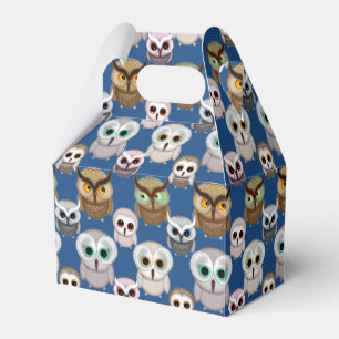Caja Para Regalos Patrón de búhos ilustrados adorables