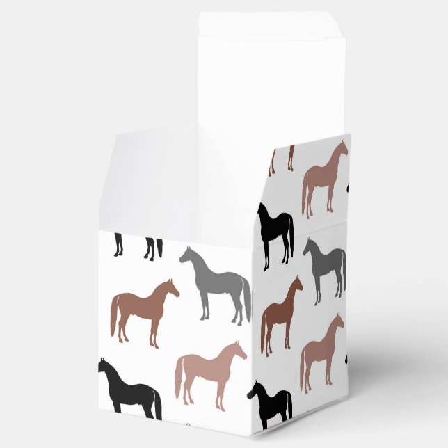 Caja Para Regalos Patrón de caballos multicolores (Abierto)