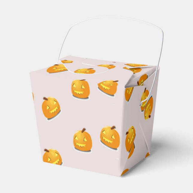 Caja Para Regalos patrón de cabeza de calabaza naranja (Front Side)