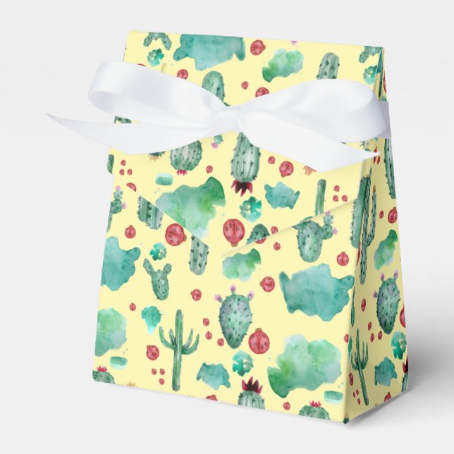 Caja Para Regalos patrón de cactus y ladybug - fondo amarillo (Front Side)