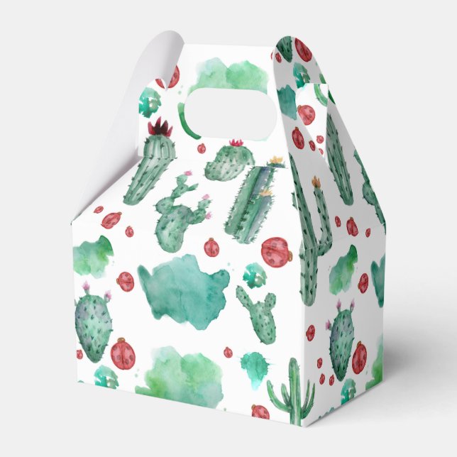Caja Para Regalos patrón de cactus y ladybug -fondo blanco (Front Side)