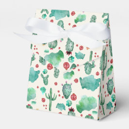 Caja Para Regalos patrón de cactus y ladybug - fondo crema