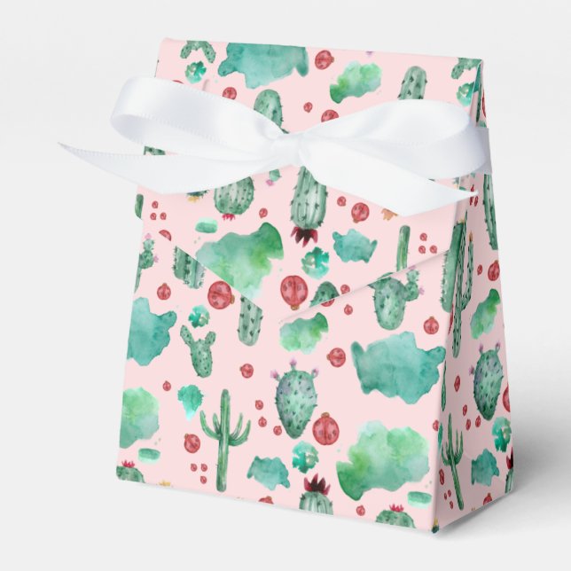Caja Para Regalos patrón de cactus y ladybug - fondo rosa claro (Front Side)