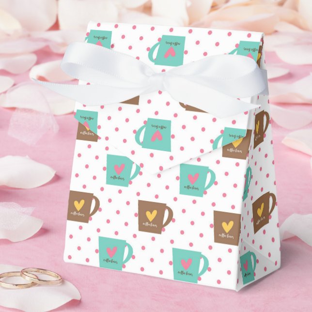 Caja Para Regalos Patrón de café y donut  (Boda)