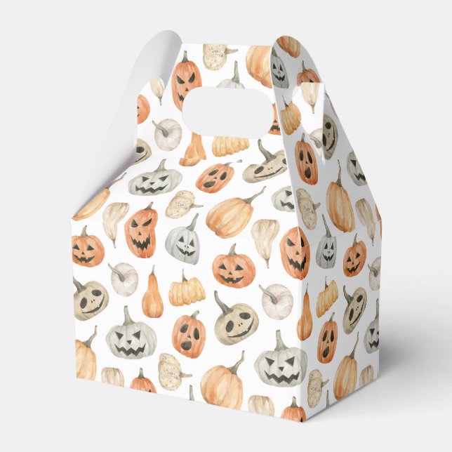 Caja Para Regalos Patrón de calabaza de acuarela divertida (Front Side)