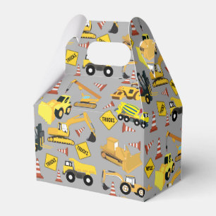 Caja Para Regalos Patrón de camiones de construcción