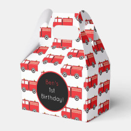 Caja Para Regalos Patrón de camiones de incendio rojo personalizado