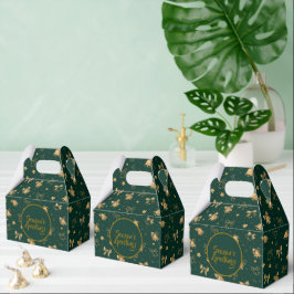 Caja Para Regalos Patrón de campanas de Navidad doradas y cintas