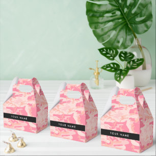 Caja Para Regalos Patrón de camuflaje rosado, nombre, personalizació