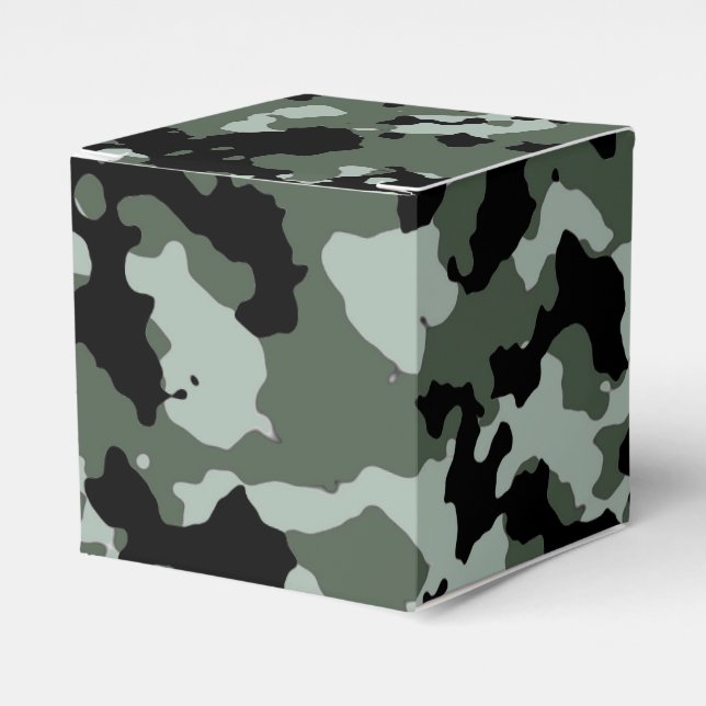 Caja Para Regalos Patrón de camuflaje verde militar (Costado Anverso)