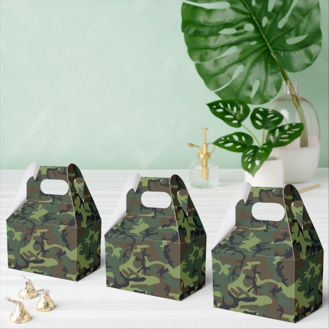 Caja Para Regalos Patrón de camuflaje verde, patrón militar, ejércit (Múltiple)