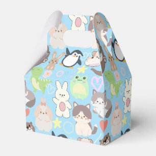 Caja Para Regalos Patrón de caracteres de dibujos animados L Azul BG