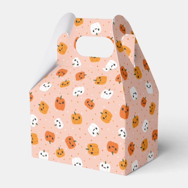 Caja Para Regalos Patrón de caras de calabaza kawaii (Front Side)