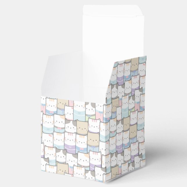 Caja Para Regalos Patrón de caras de gatito de Doodle (Abierto)