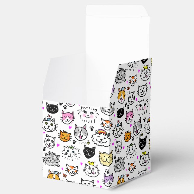 Caja Para Regalos Patrón de caras de gato caprichoso (Abierto)