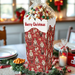 Caja Para Regalos Patrón de cascanueces rojos Navidad nevada