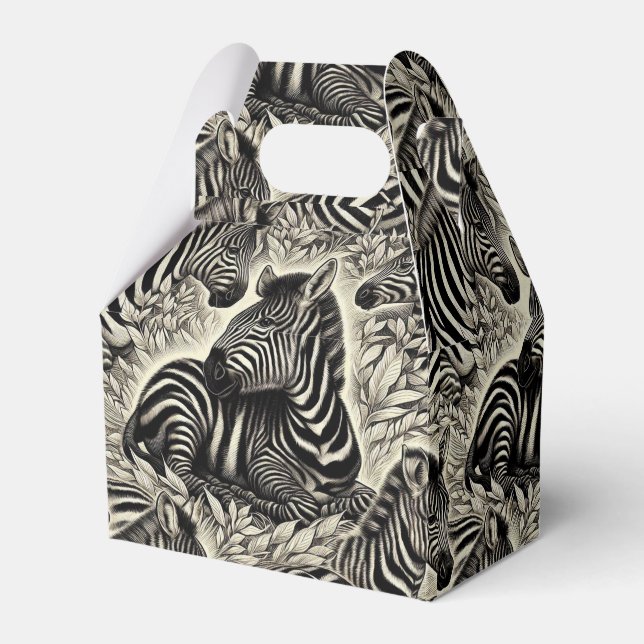 Caja Para Regalos Patrón de cebra de época (Front Side)