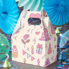 Caja Para Regalos Patrón de Celebración de Fiesta de Princesa Dulce