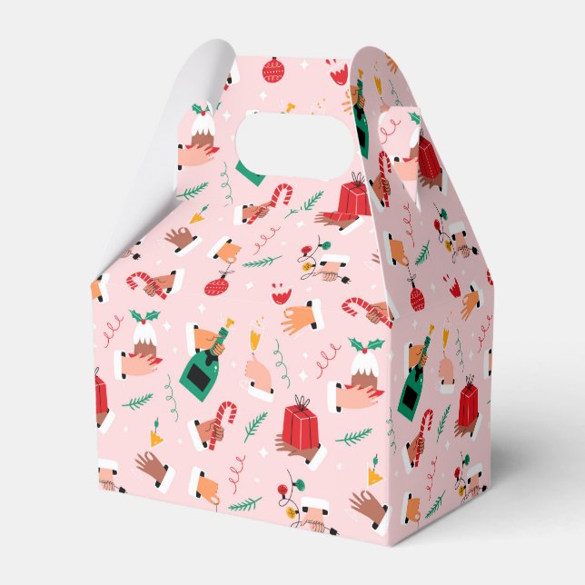 Caja Para Regalos Patrón de celebración festiva de las manos (Front Side)
