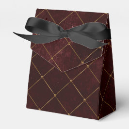 Caja Para Regalos Patrón de celosía profundo burgundy y dorado