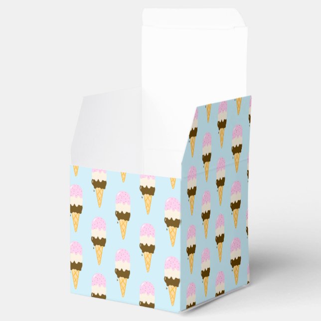 Caja Para Regalos Patrón de cono de helado de napolitano (Abierto)