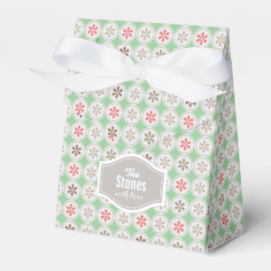 Caja Para Regalos Patrón de copo de nieve de Chirstmas verde rojo pe