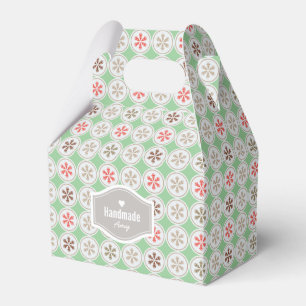 Caja Para Regalos Patrón de copo de nieve de Chirstmas verde rojo pe