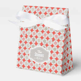 Caja Para Regalos Patrón de copo de nieve de Chirstmas verde rojo pe