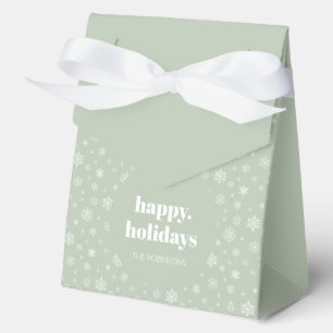 Caja Para Regalos Patrón de copo de nieve verde Feliz Festividad Mod