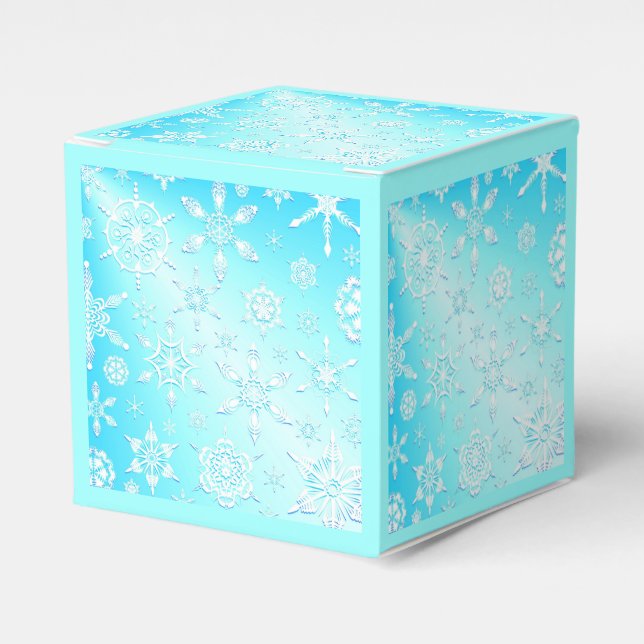 Caja Para Regalos Patrón de copos de nieve de cristal (Costado Anverso)