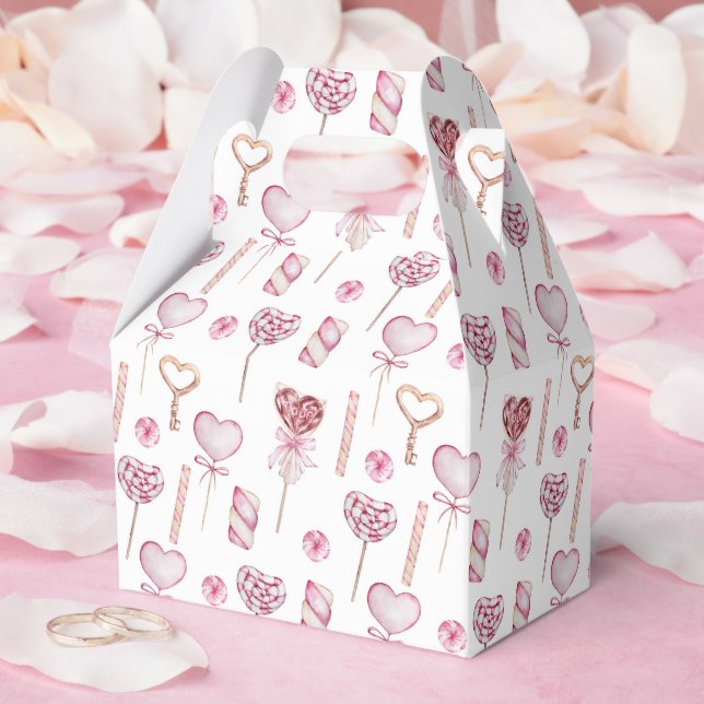 Caja Para Regalos Patrón de corazón dulce (Boda)