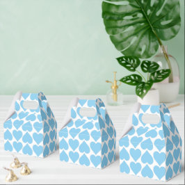 Caja Para Regalos Patrón de Corazones Azules, Romántico, Amor