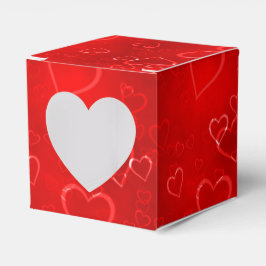 Caja Para Regalos Patrón de Corazones Rojos Día de San Valentín